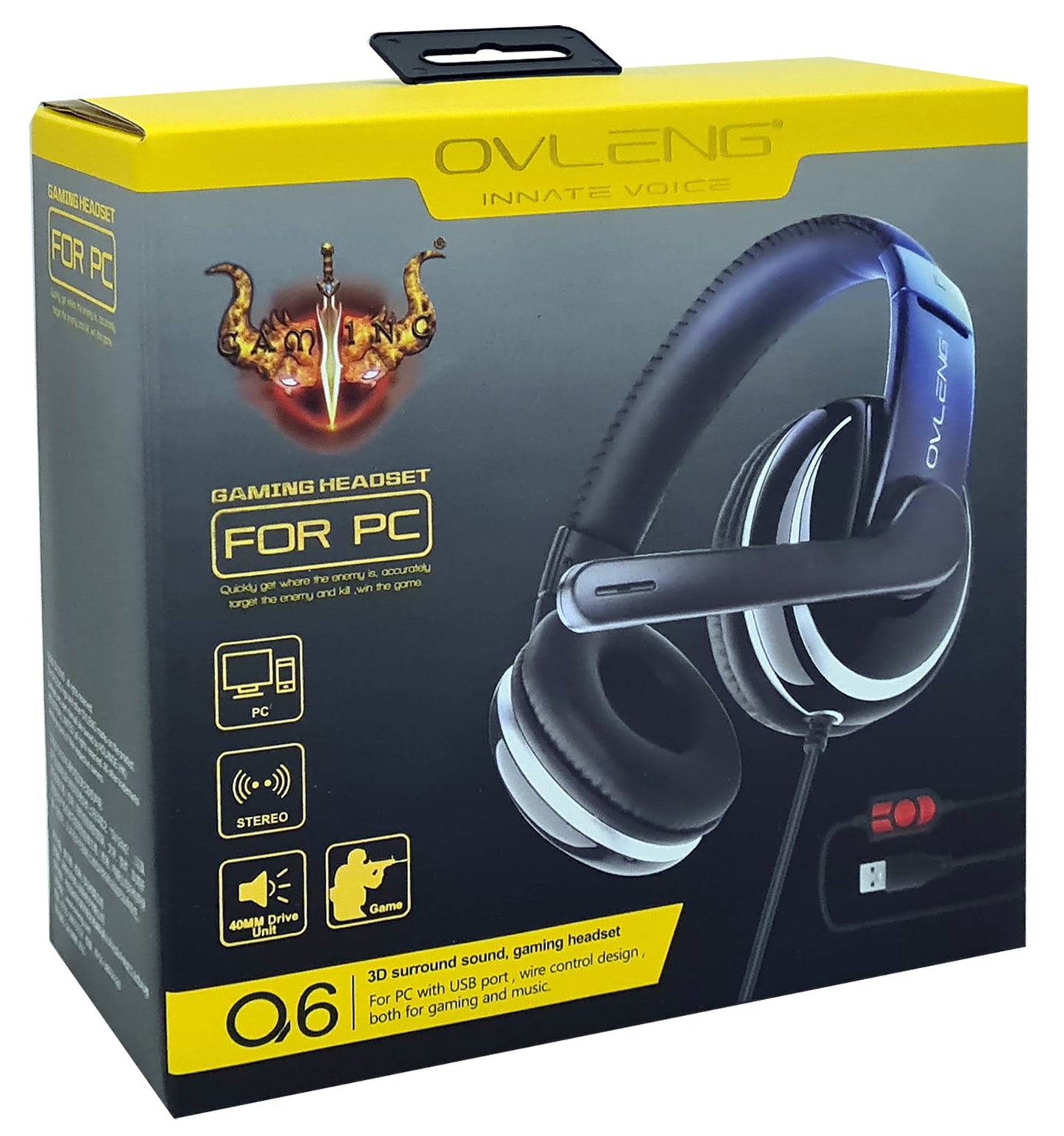 OVLENG Cuffia gaming con microfono Q6