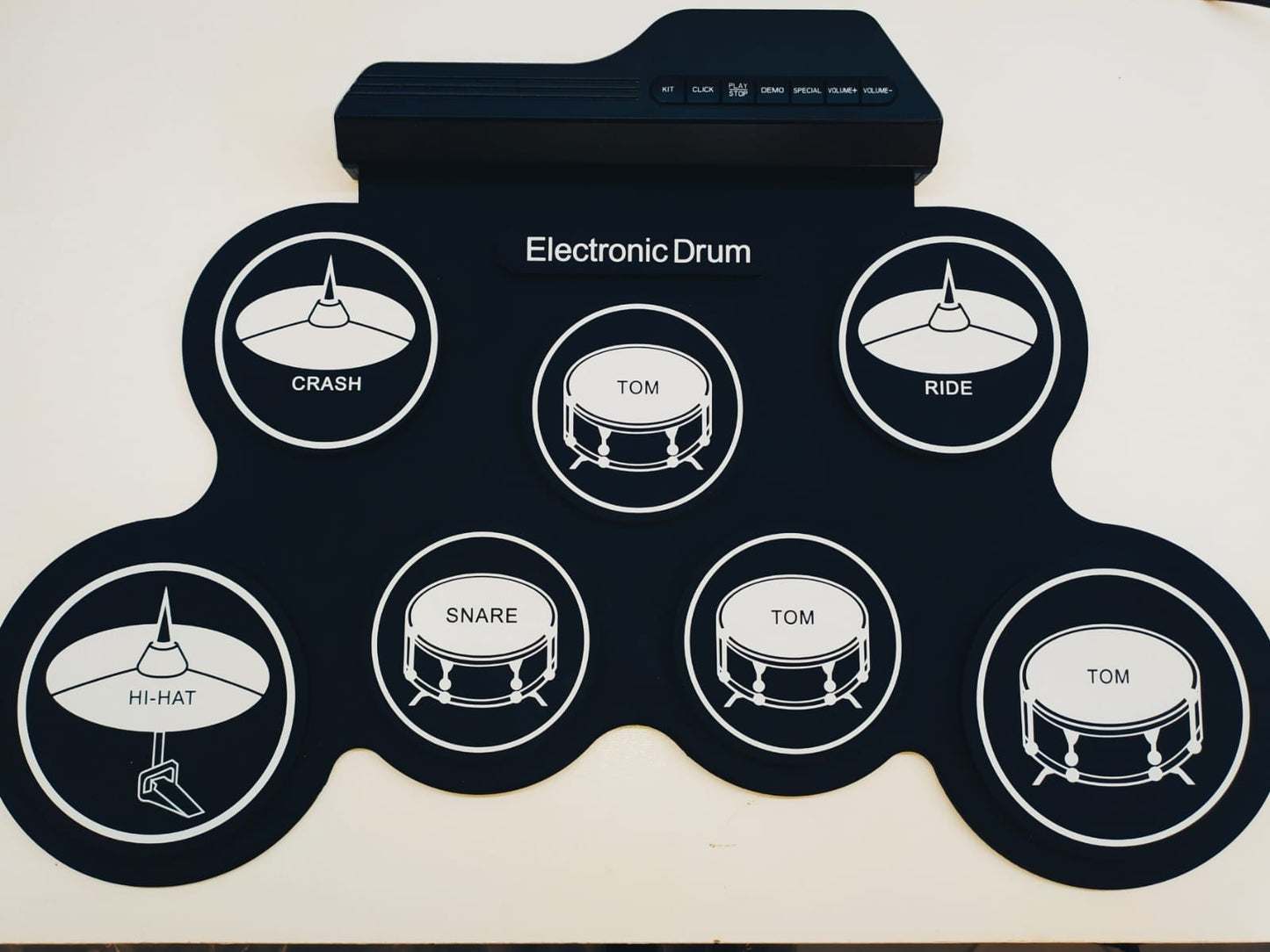 Batteria Elettronica Stereo Portatile con 7 Pad e 2 Pedali - USB - Esposizione Negozio