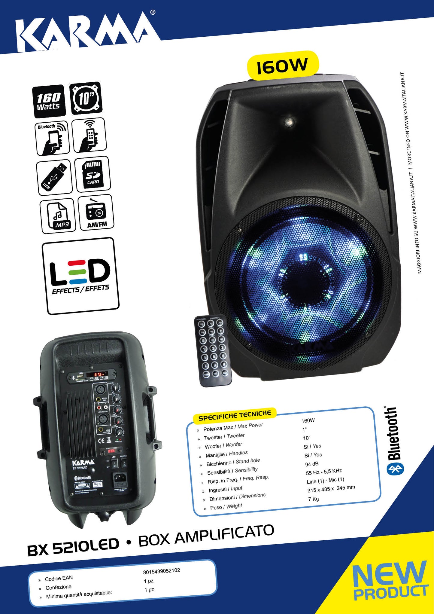 Karma Cassa Amplificata BX 5210LED