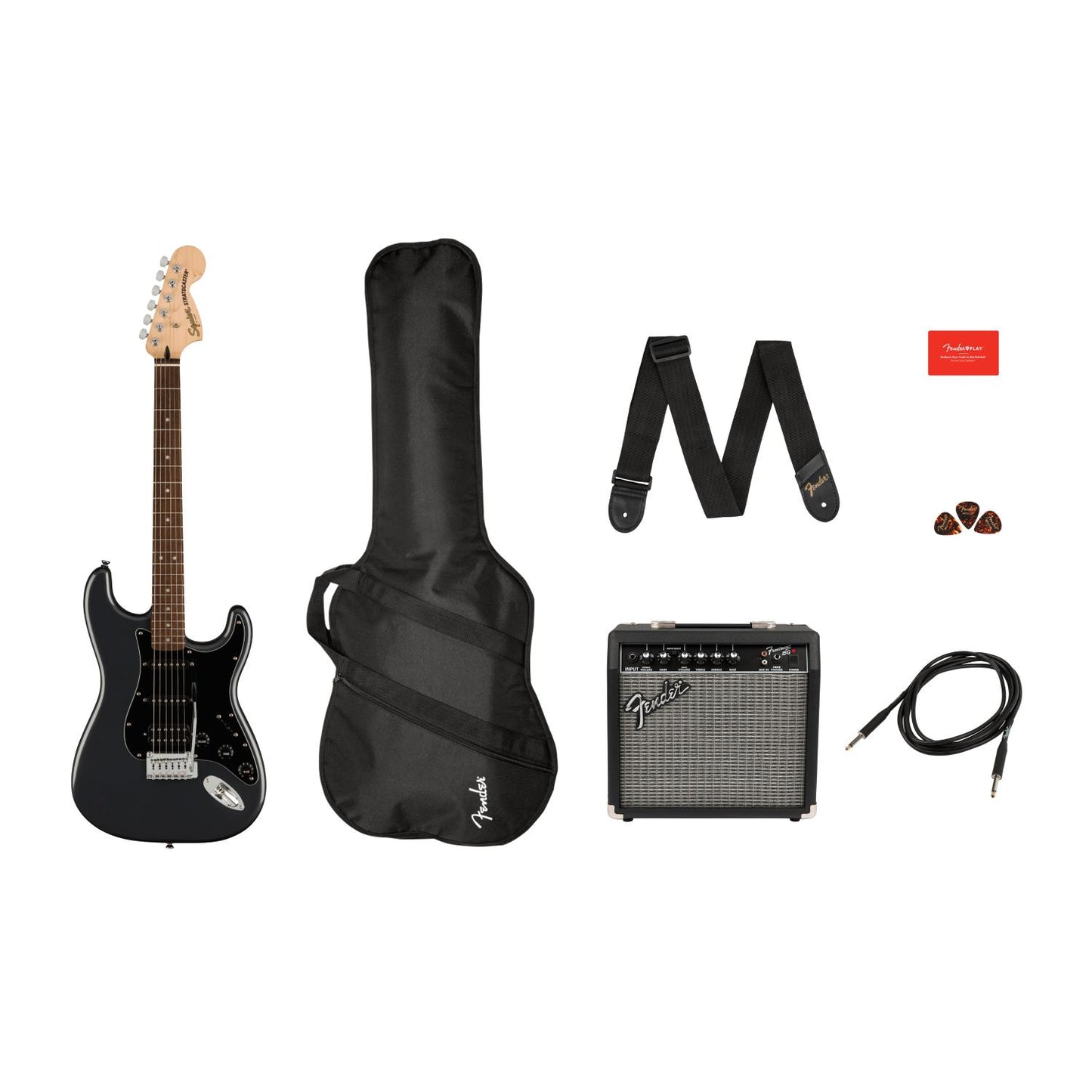 Chitarra elettrica FENDER Squier Sonic Stratocaster - Strat Pack Black (Chitarra + Ampli + Accessori)