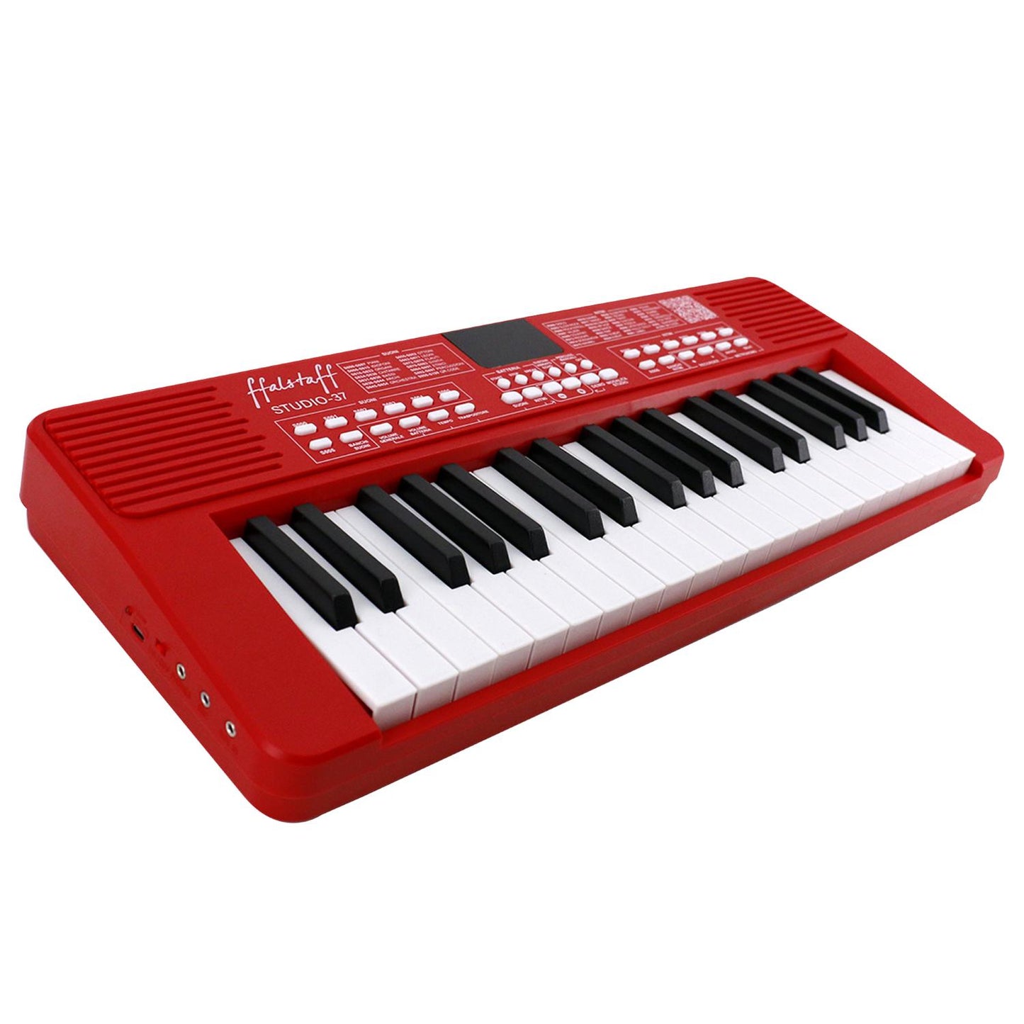 ffalstaff Tastiera elettronica ricaricabile 37 tasti per uso Scolastico "Italian Design" con 200 Suoni, 200 Ritmi, 50 Brani dimostrativi ROSSA