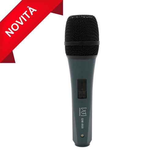 Microfono Dinamico Cardioide con interruttore e cavo XLR/Jack