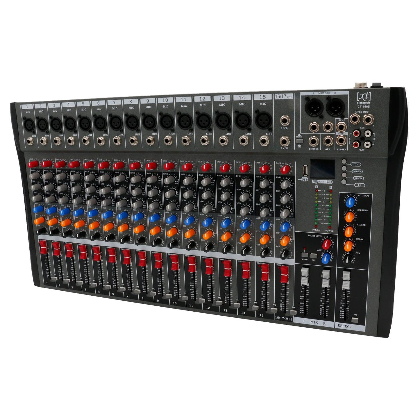 Mixer/Scheda Audio 16 canali (reali) MP3 USB Bluetooth con effetti
