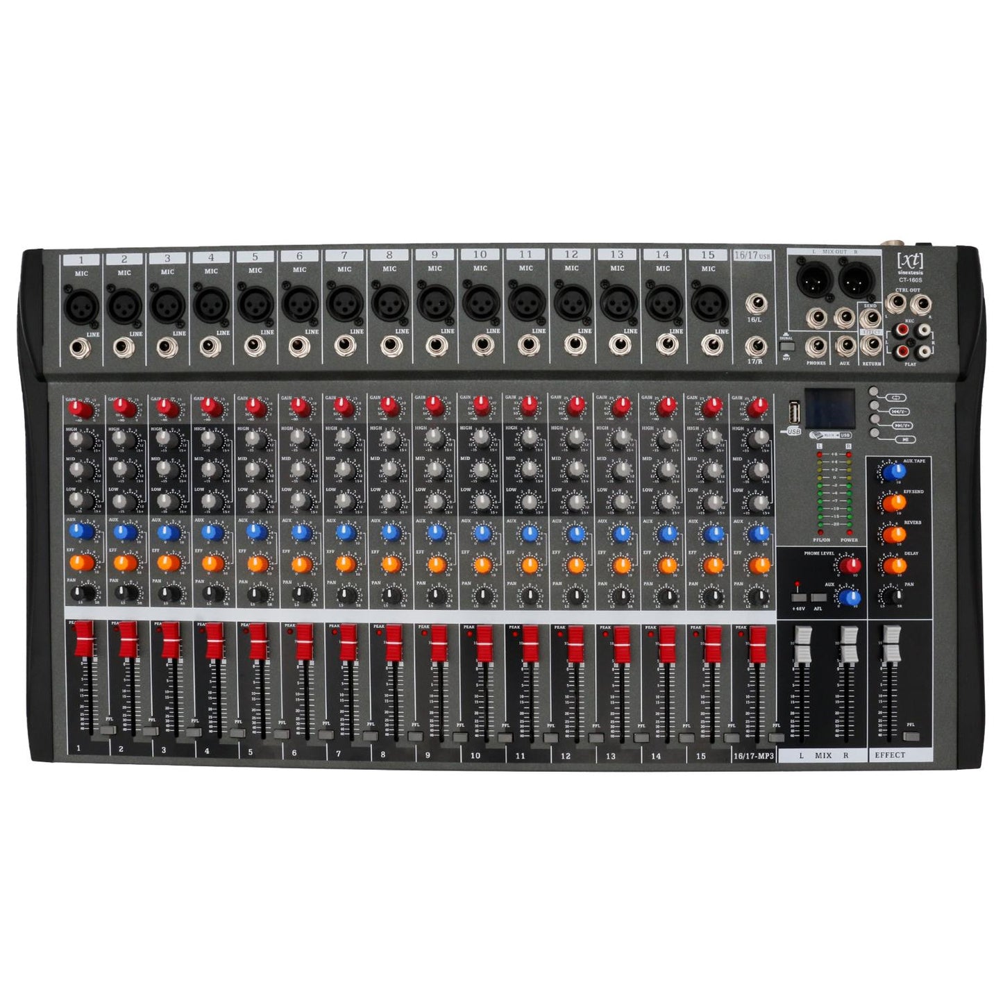 Mixer/Scheda Audio 16 canali (reali) MP3 USB Bluetooth con effetti