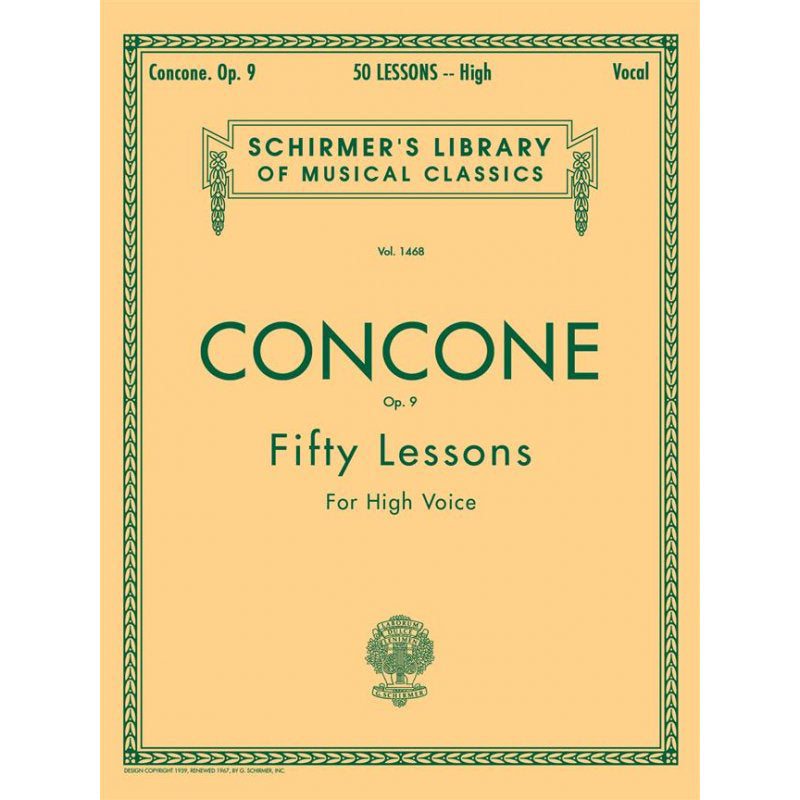 CONCONE 50 Lessons, Op.9 for High Voice
