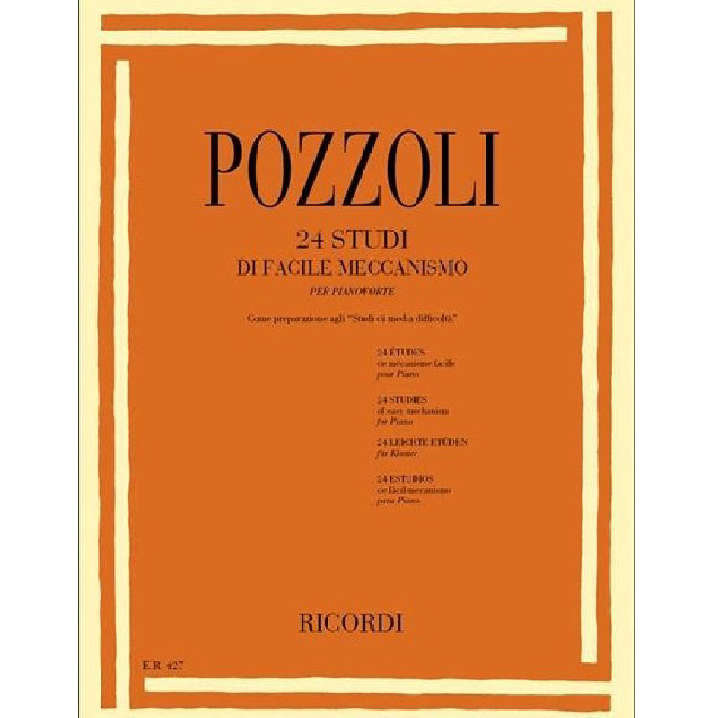 E. POZZOLI - 24 STUDI DI FACILE MECCANISMO - PER PIANOFORTE