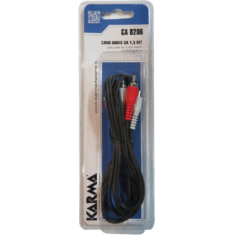 KARMA Prolunga Audio RCA m /RCA f 1.5mt CA 8206