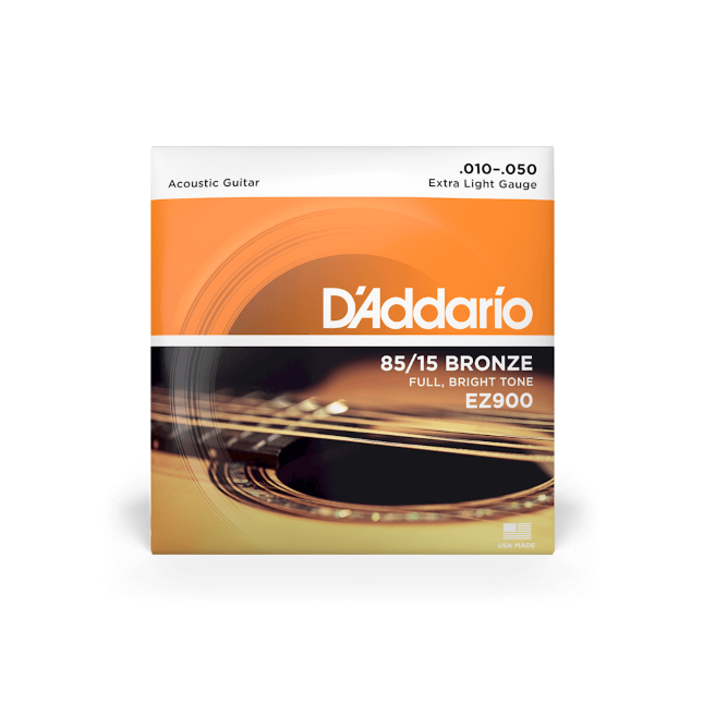Corde per chitarra acustica EZ900 85/15 in bronzo, extra leggere, 10-50