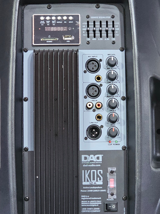 CASSA ACUSTICA IKOS12A - Diffusore attivo, bi-amp, 2-vie 250+50 W, 126dB SPL per eventi live e playback