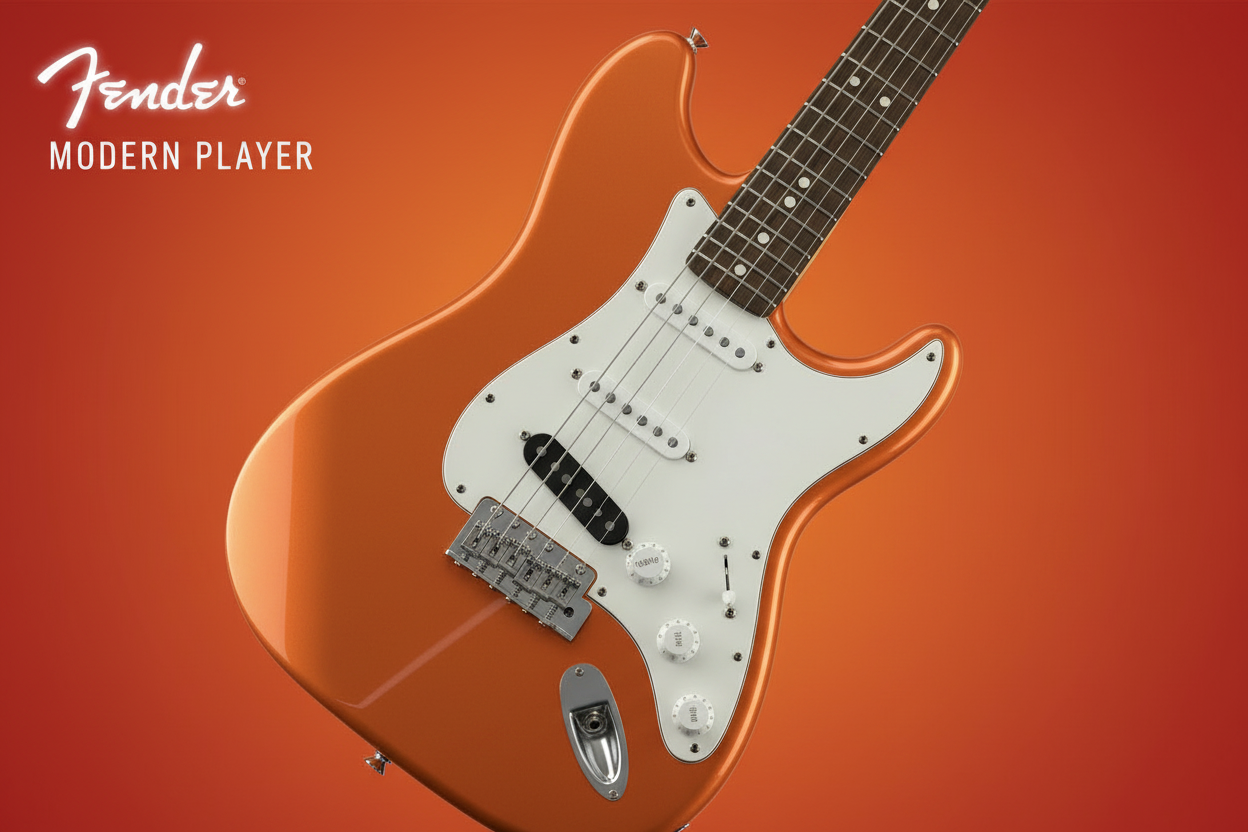 Fender Modern Player - Chitarra Stratocaster arancione