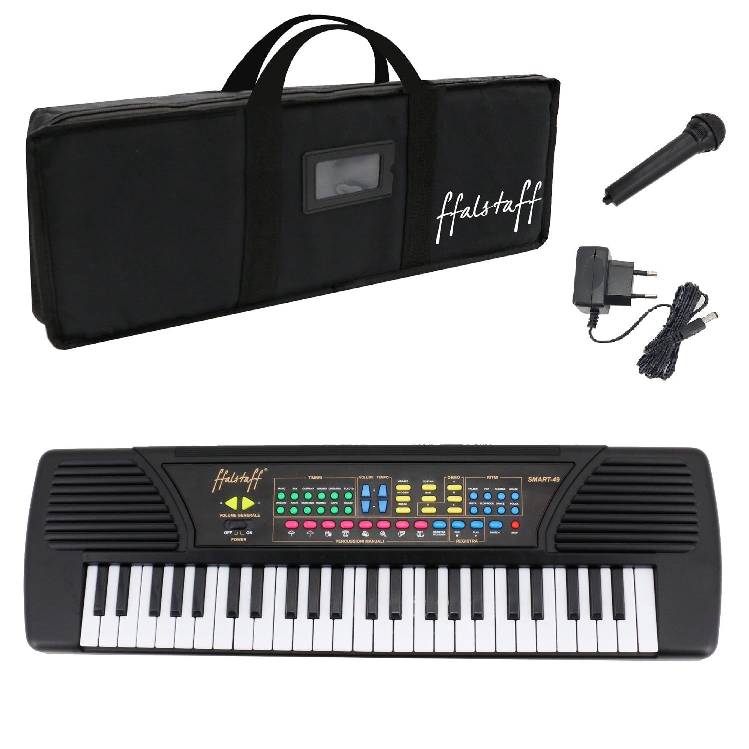 ffalstaff SMART-49 Electronic Keyboard 49 keys for Recreational use with Padded Bag and Power Supply