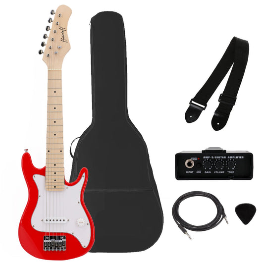 Chitarra Elettrica da 30" con Ampli 3W e Accessori (Rosso) ffalstaff Kit