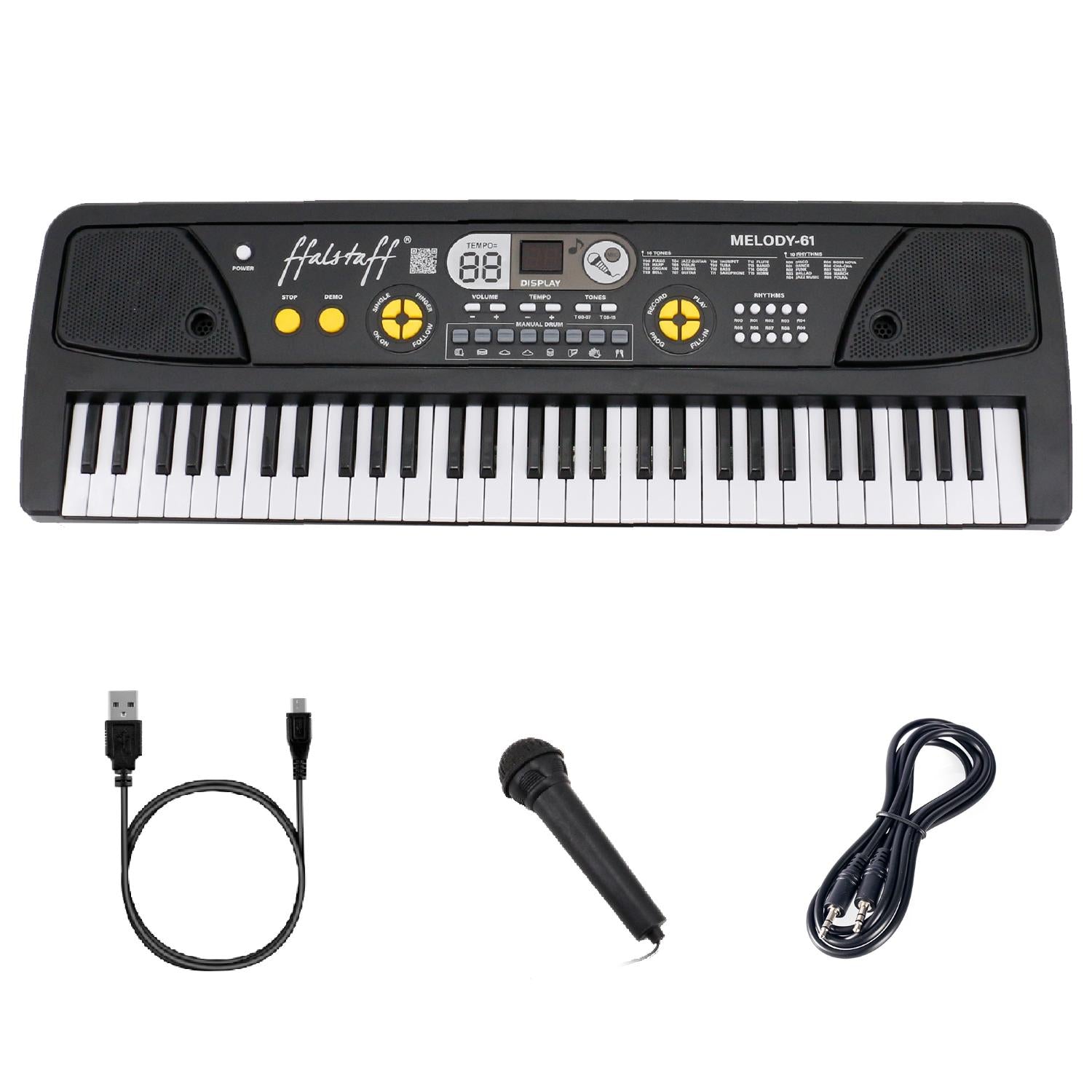 ffalstaff Electronic Keyboard 61 keys for recreational use (USB powered)
