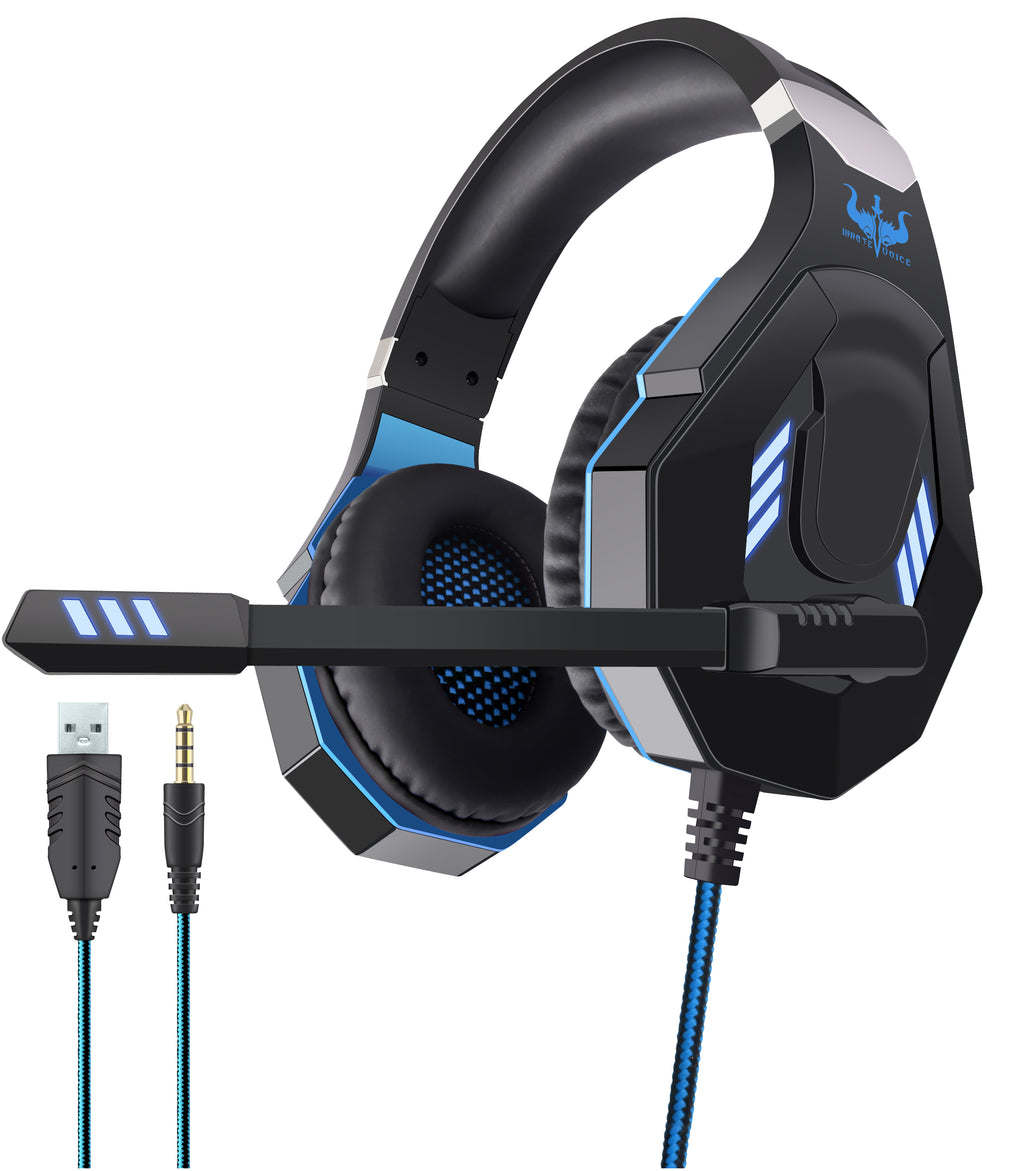 OVLENG USB gaming headphones with blue LED GT 93BL