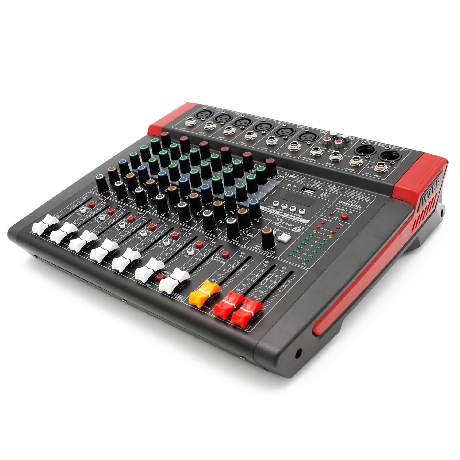 6-channel mixer, DSP multi-effects, USB interface, MP3 player, Bluetooth SINEXTESIS Evomix,