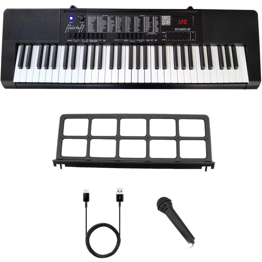 ffalstaff Rechargeable Electronic Keyboard 61 keys (standard key) A=440Hz