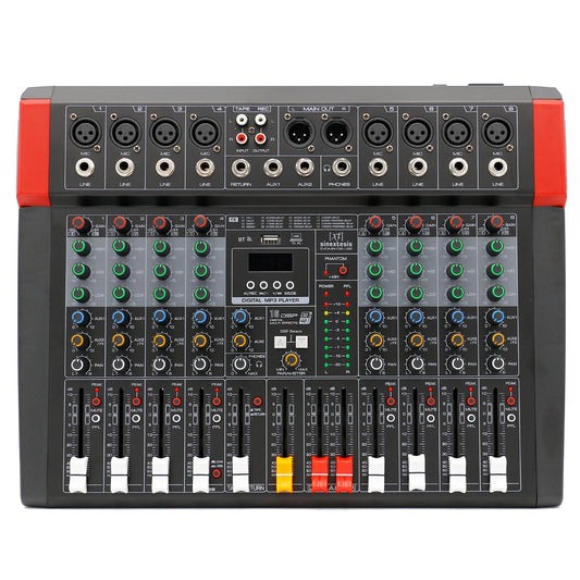 8-channel mixer, DSP multi-effects, USB interface, Mp3 player, Bluetooth SYNEXTESIS