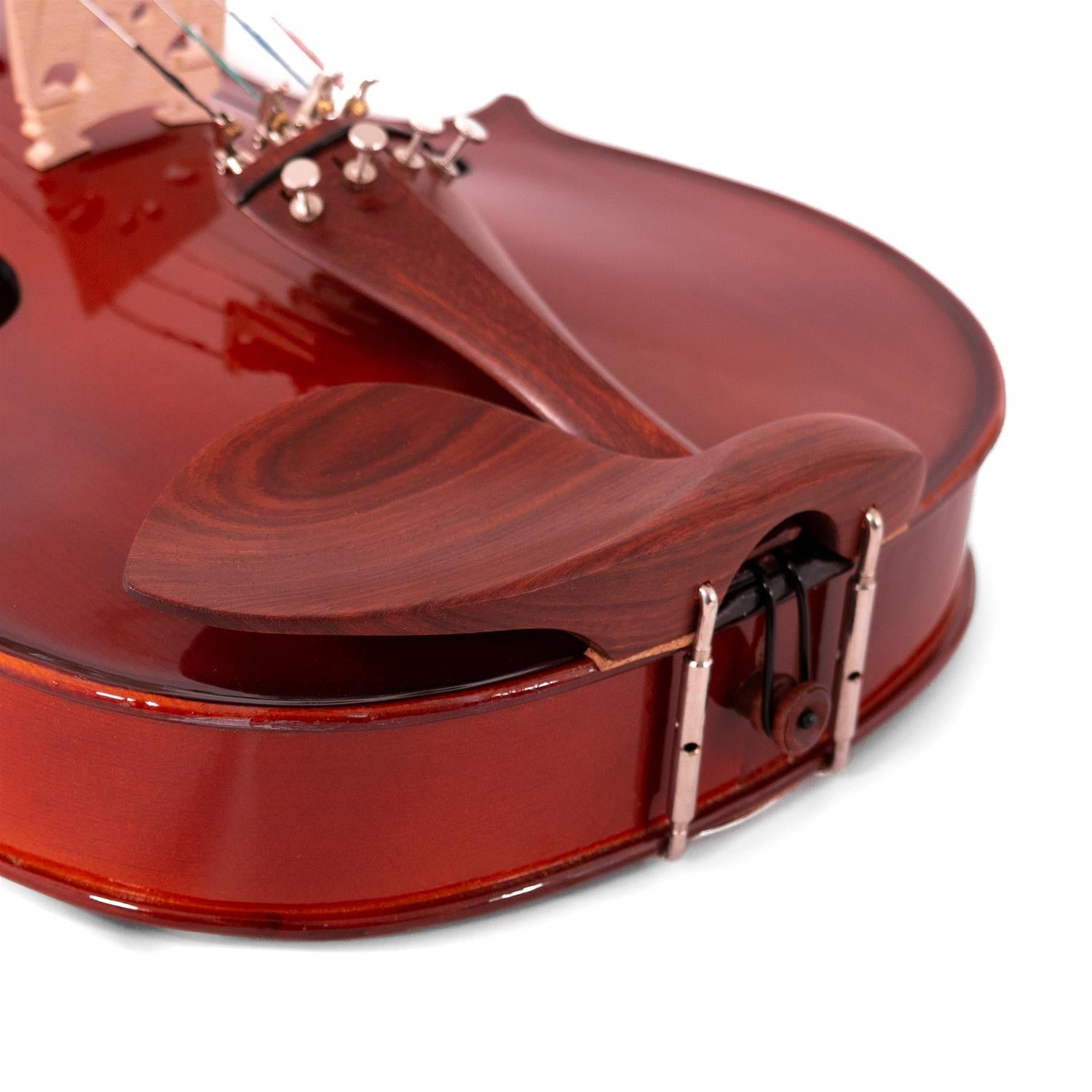 Full-Size 4/4 Solid "Academy" Violin, Glossy Finish, Rosewood Parts