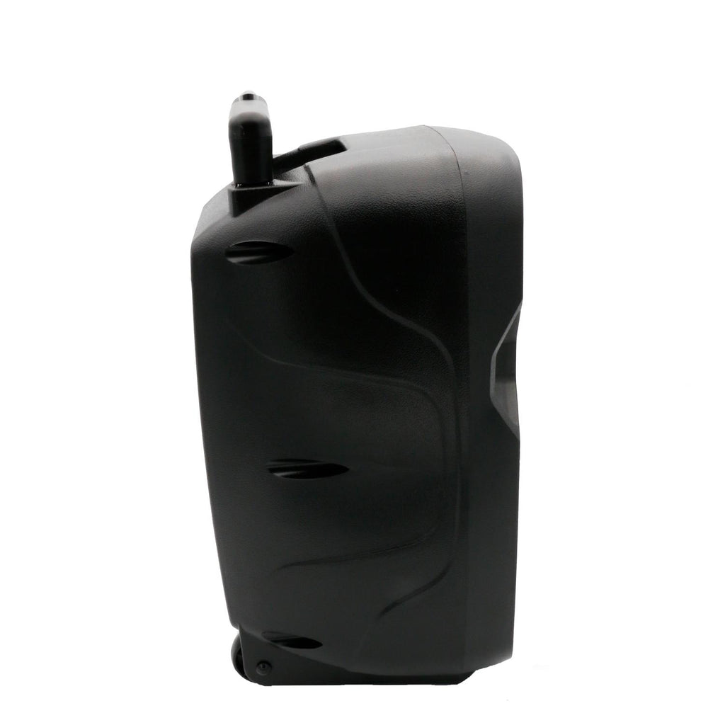 200W Rechargeable Trolley Speaker 8'' Woofer with LED System, LCD Display, MP3 Player (USB/SD), FM Radio, USB Charger, Remote Control, 1 Wireless Microphone, Echo SINEXTESIS