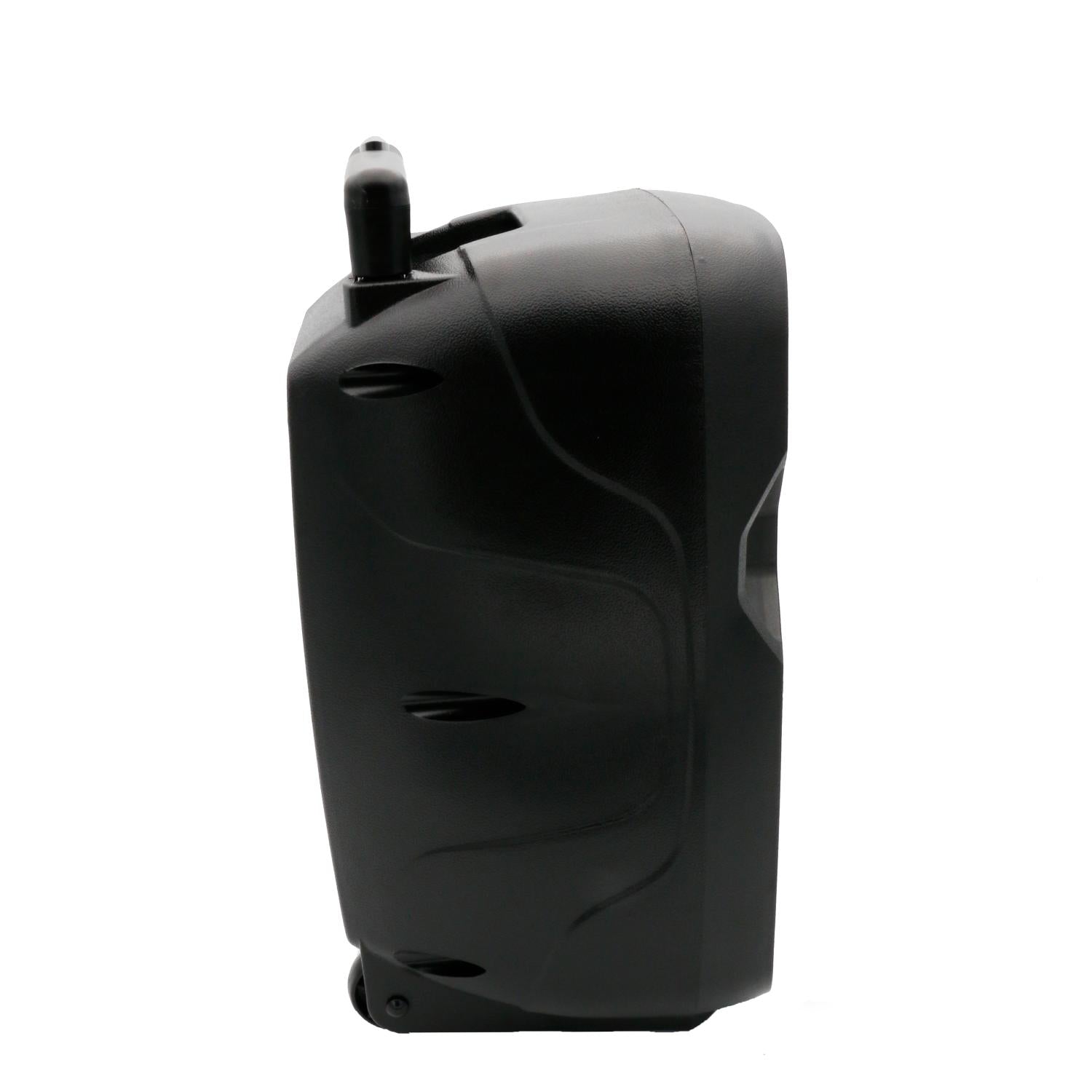 200W Rechargeable Trolley Speaker 8'' Woofer with LED System, LCD Display, MP3 Player (USB/SD), FM Radio, USB Charger, Remote Control, 1 Wireless Microphone, Echo SINEXTESIS