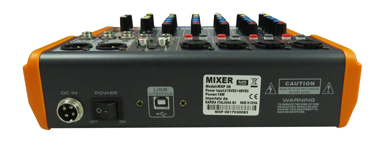 MXP 06 - Mixer 6 canali con effetti
