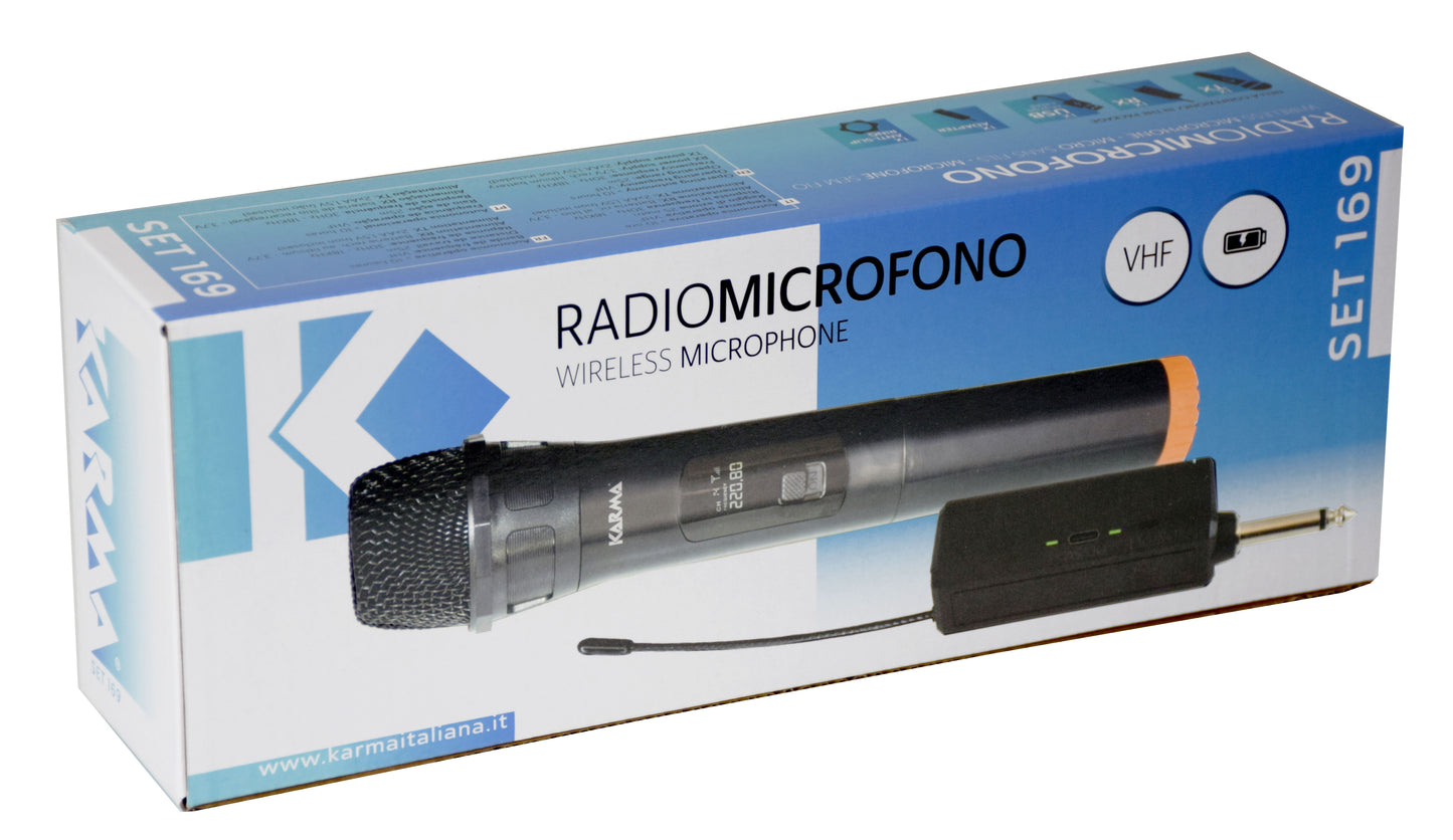 Radiomicrofono a batteria VHF KARMA SET 169