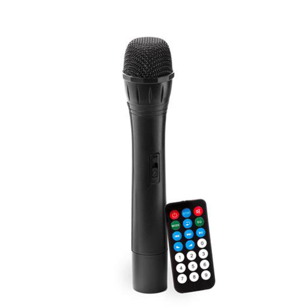 200W Rechargeable Trolley Speaker 8'' Woofer with LED System, LCD Display, MP3 Player (USB/SD), FM Radio, USB Charger, Remote Control, 1 Wireless Microphone, Echo SINEXTESIS