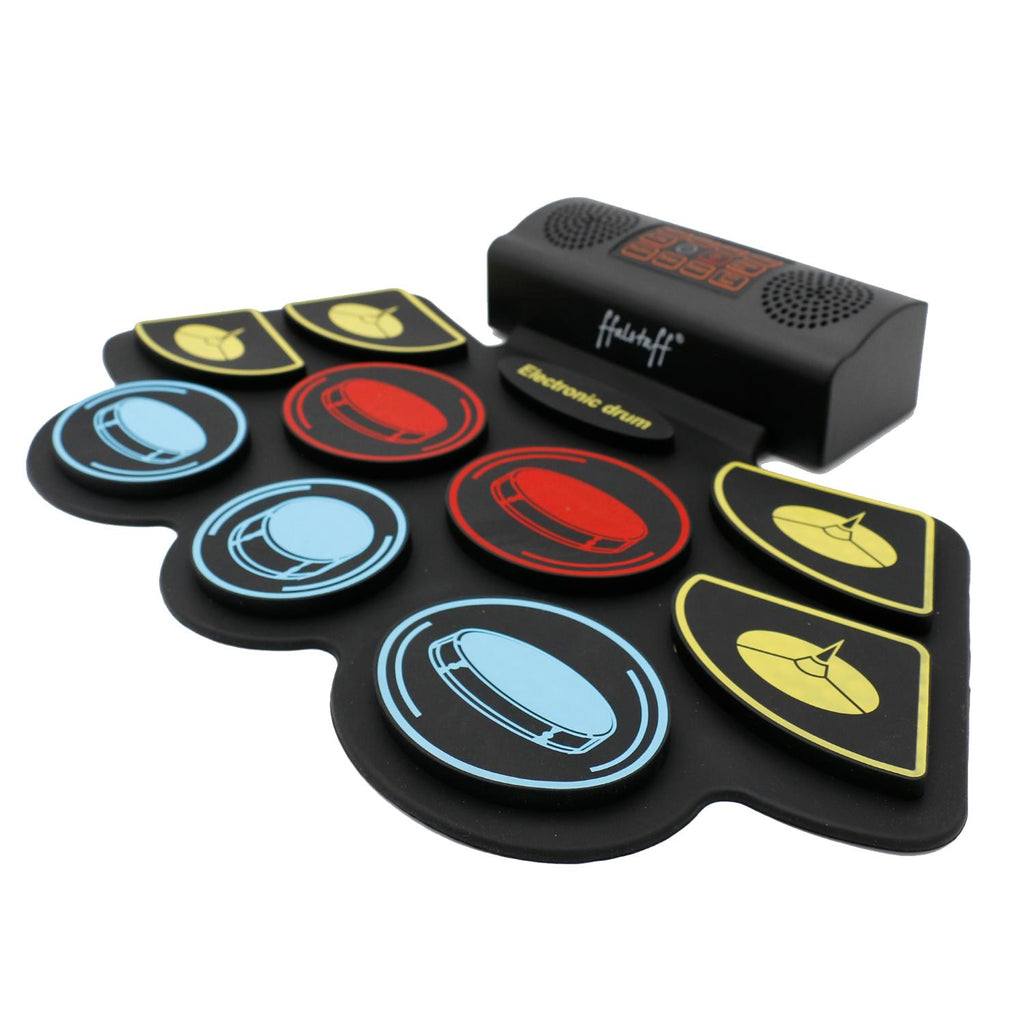 ffalstaff Portable Stereo Electronic Drum Pad with 9 Pads and 2 Pedals (Rechargeable)