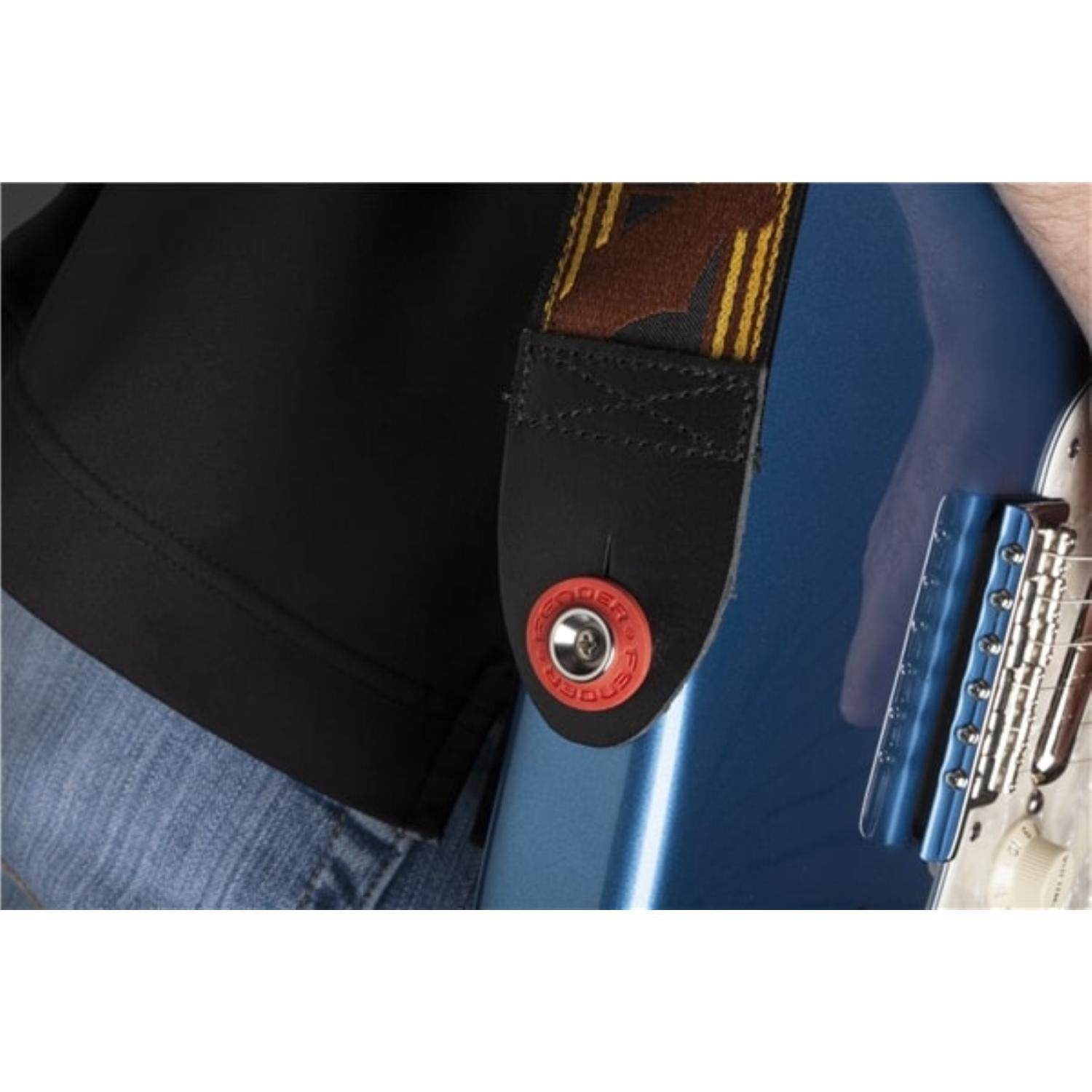 FENDER Ferma Tracolla 4 pezzi nero e rosso