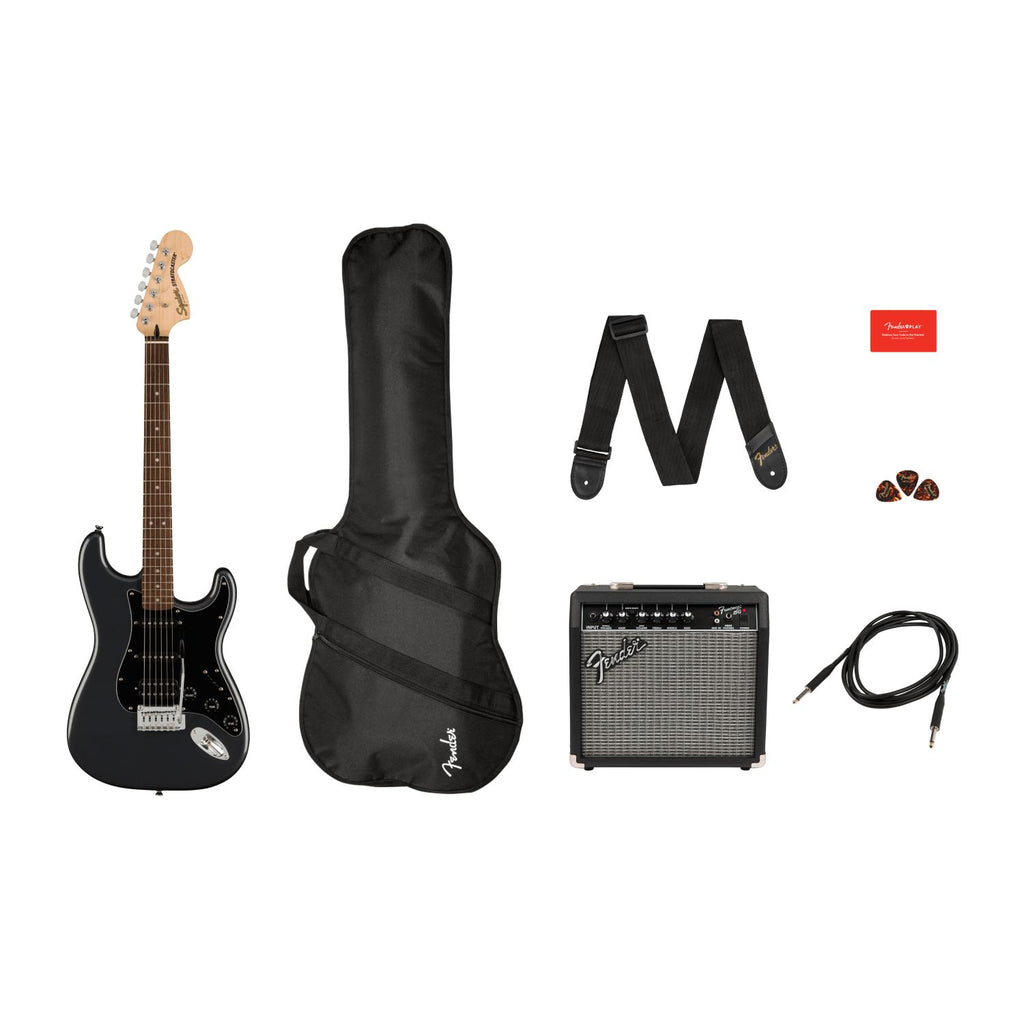 FENDER Squier Sonic Stratocaster Electric Guitar - Strat Pack Black (Guitar + Amp + Accessories)