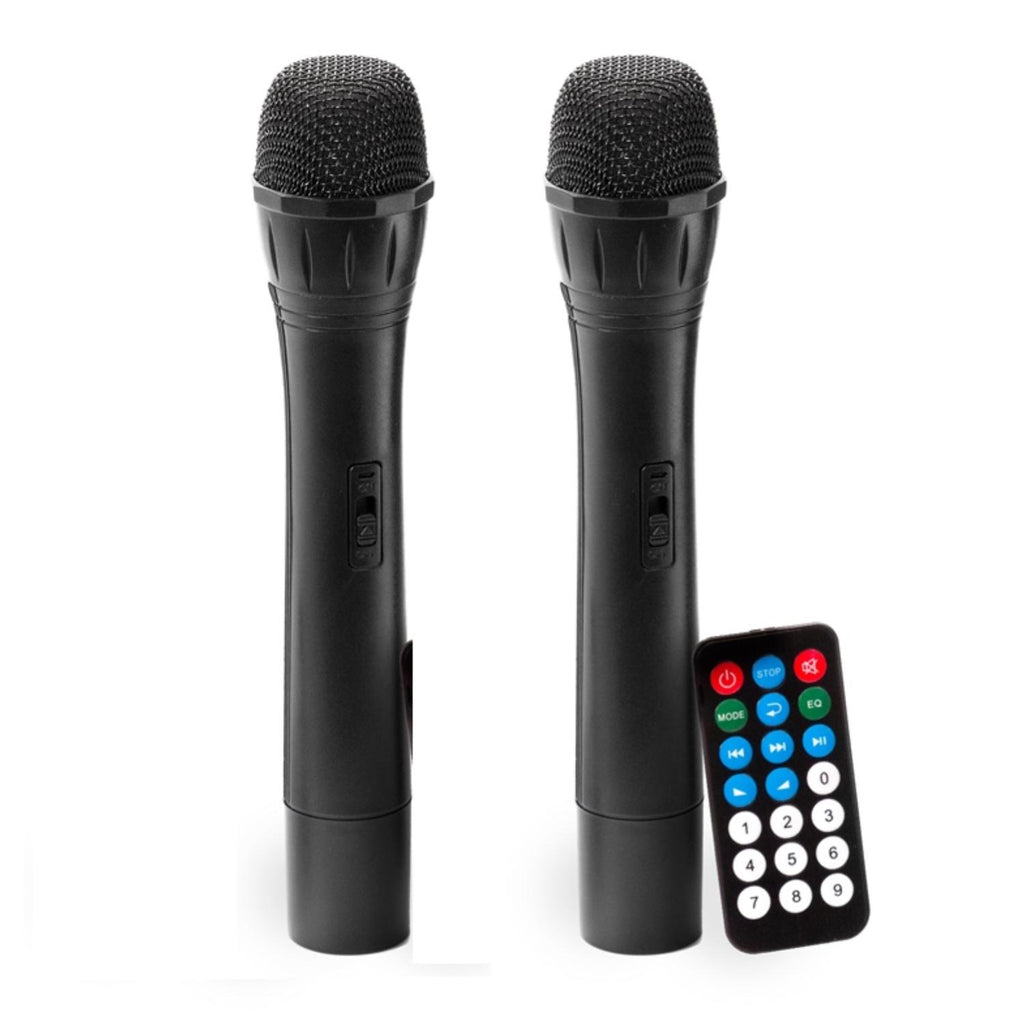 400W Rechargeable Trolley Speaker 12" Woofer with LED system, 2 Wireless Microphones, vocal effects