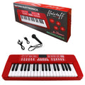 ffalstaff Rechargeable 37-key Electronic Keyboard for School Use "Italian Design" with 200 Tones, 200 Rhythms, 50 Demo Songs RED