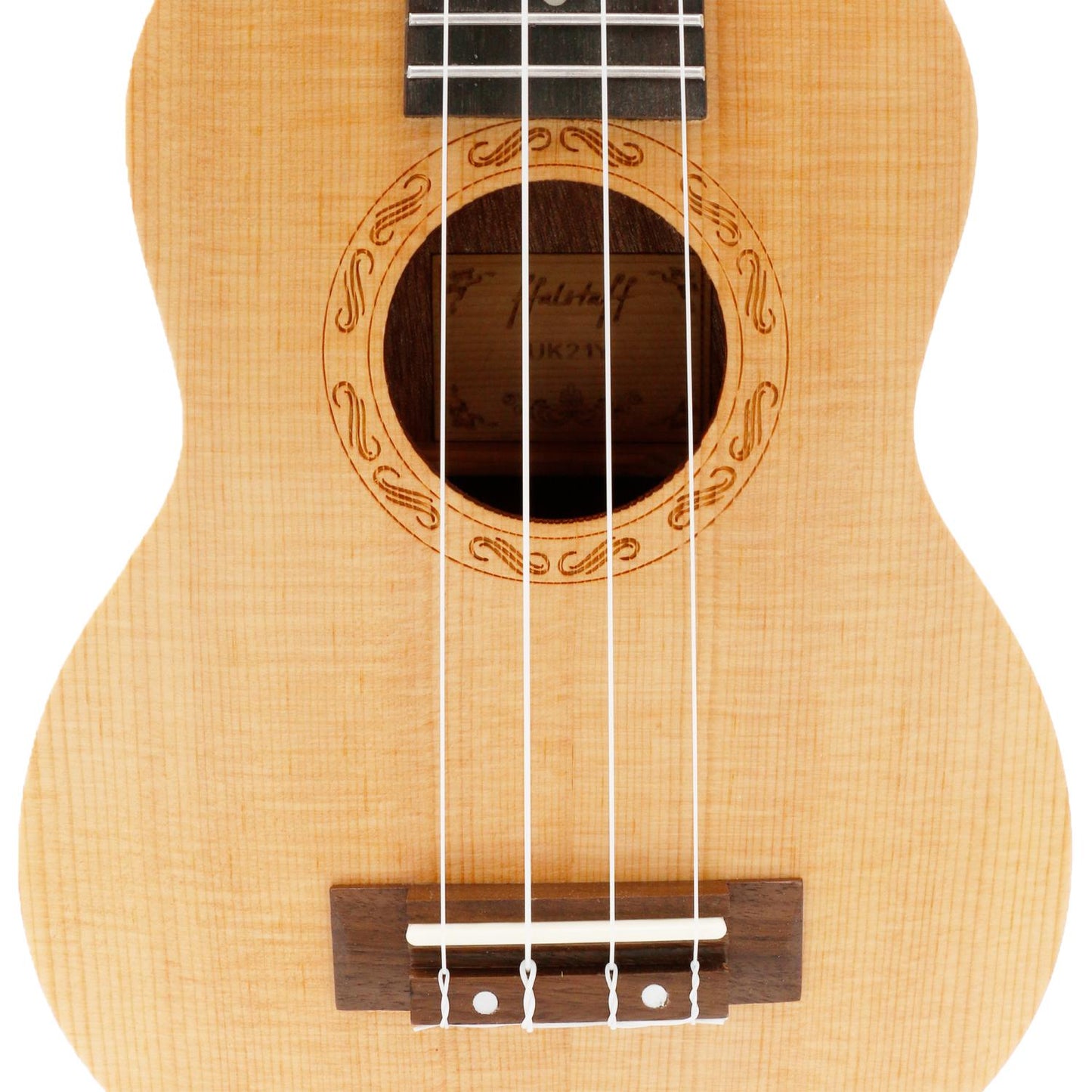 Ukulele "Soprano" con rosetta intarsata nel legno e Borsa ffalstaff  - Natural