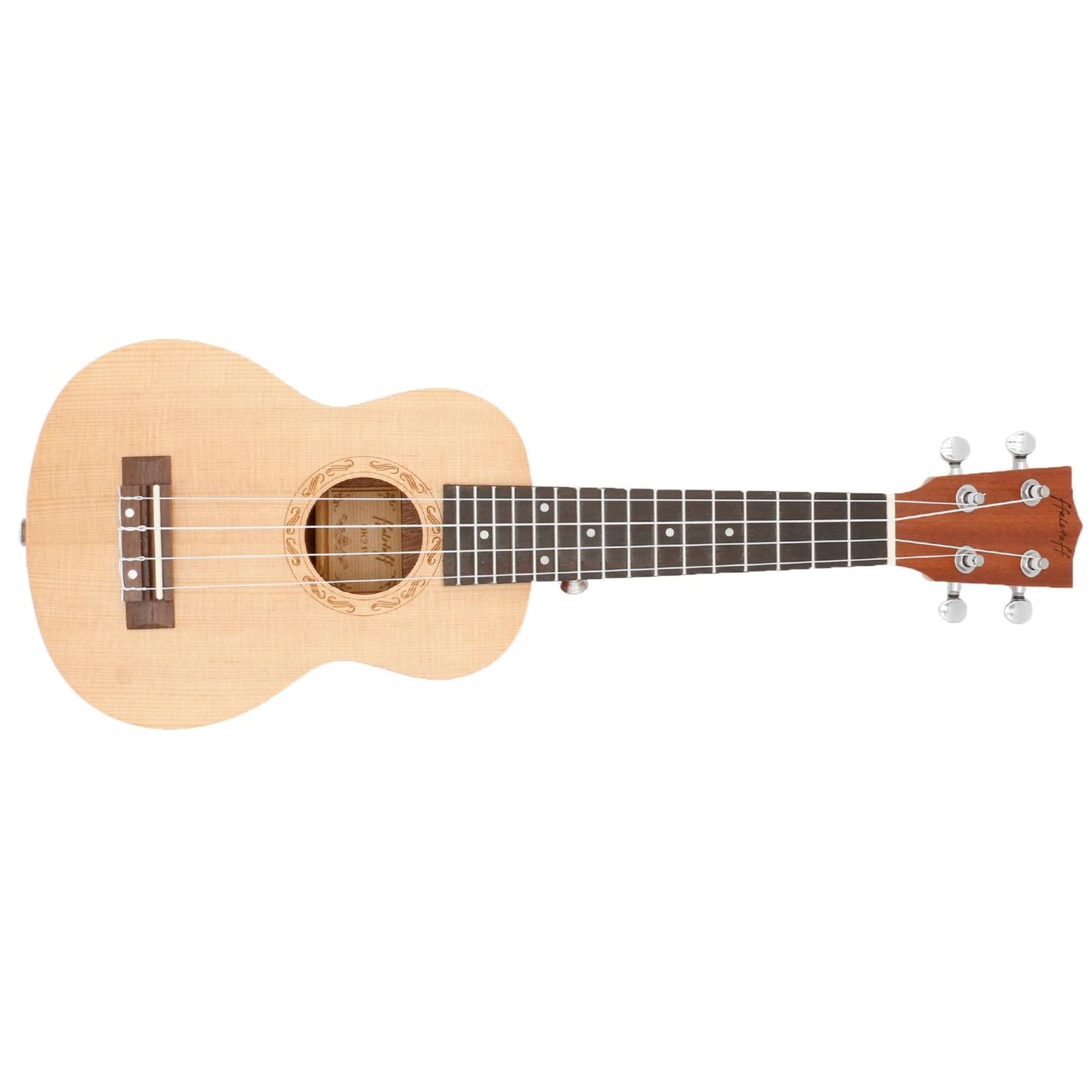 Ukulele "Soprano" con rosetta intarsata nel legno e Borsa ffalstaff  - Natural
