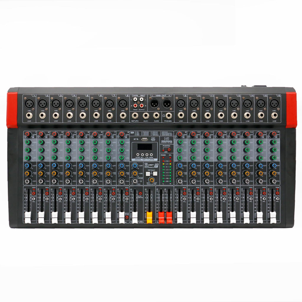 16-channel mixer, DSP multi-effect, USB interface, Mp3 player, Bluetooth SINEXTESIS
