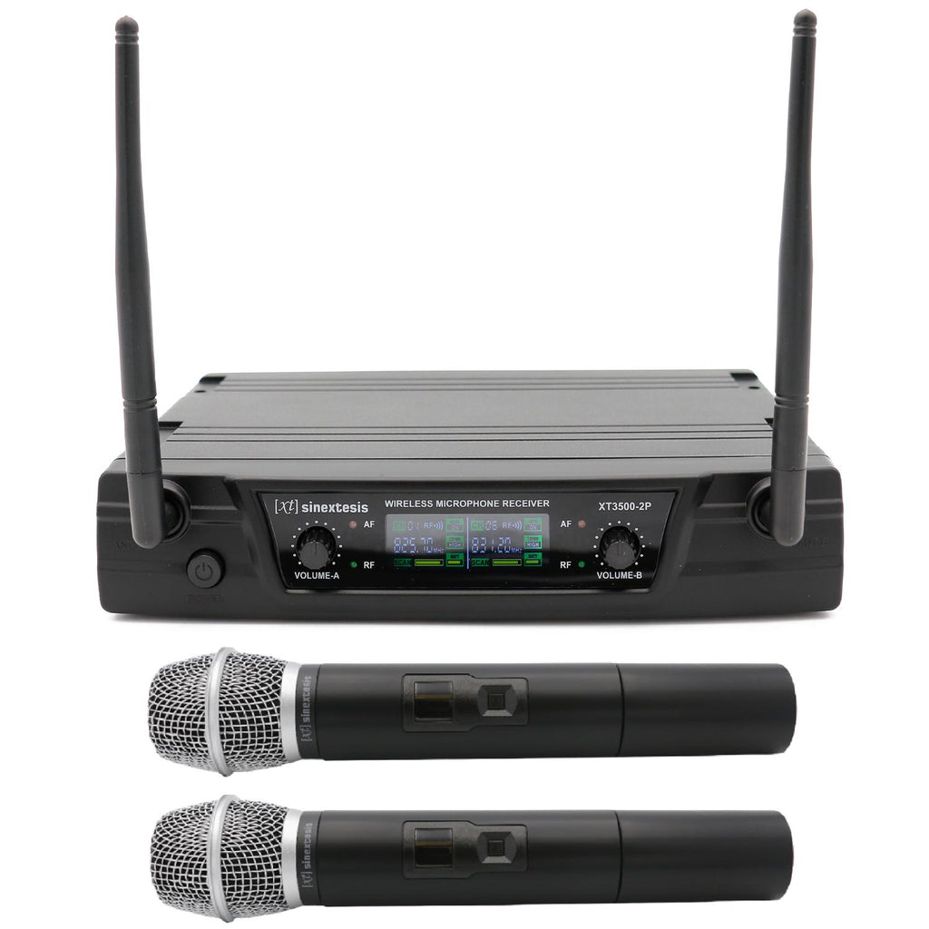 UHF Dual Handheld Wireless Microphone 825.7 MHz - 831.2 MHz SINEXTESIS