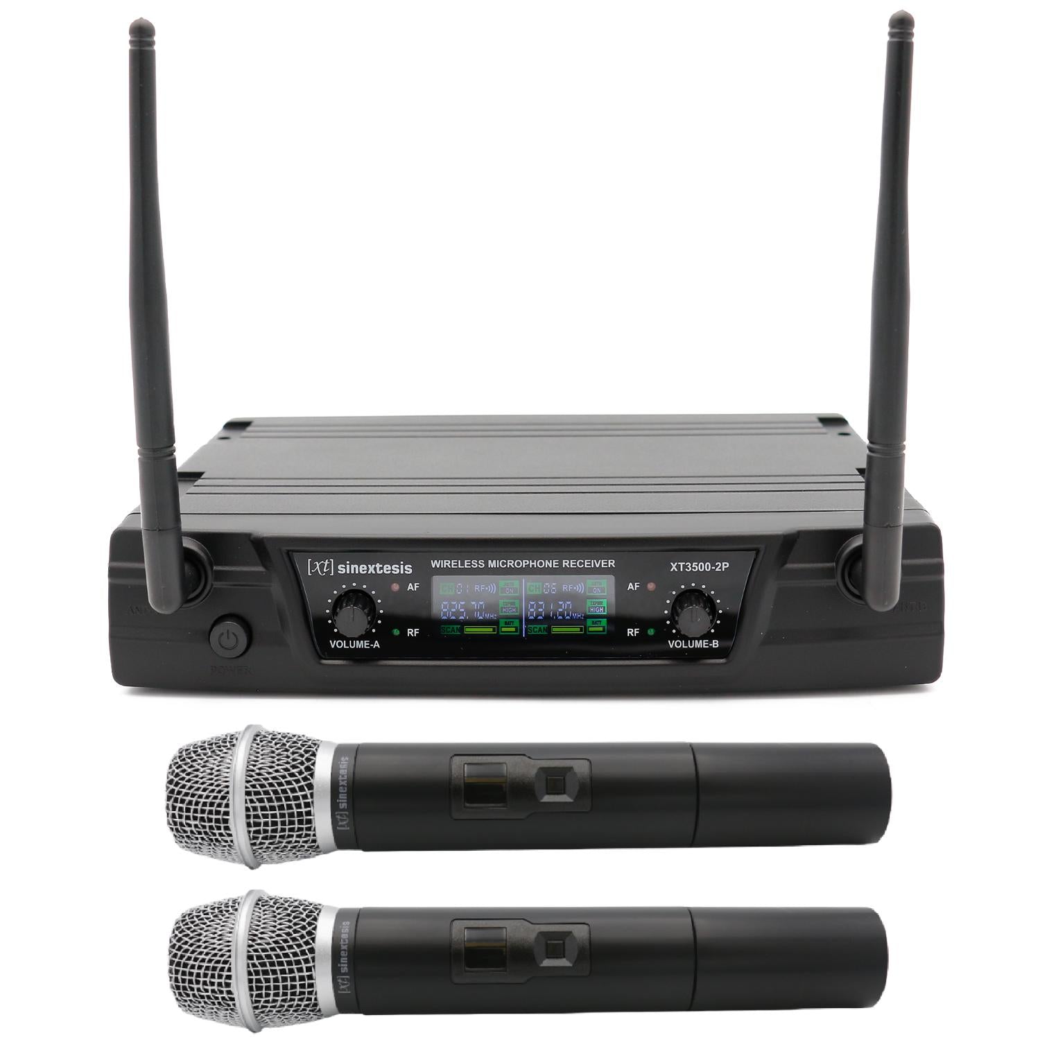 UHF Dual Handheld Wireless Microphone 825.7 MHz - 831.2 MHz SINEXTESIS