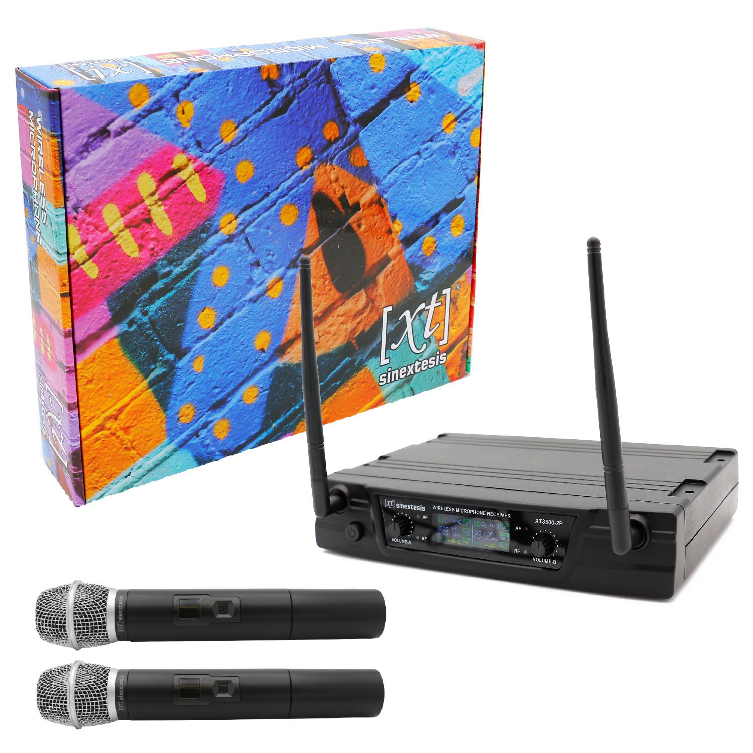 UHF Dual Handheld Wireless Microphone 825.7 MHz - 831.2 MHz SINEXTESIS
