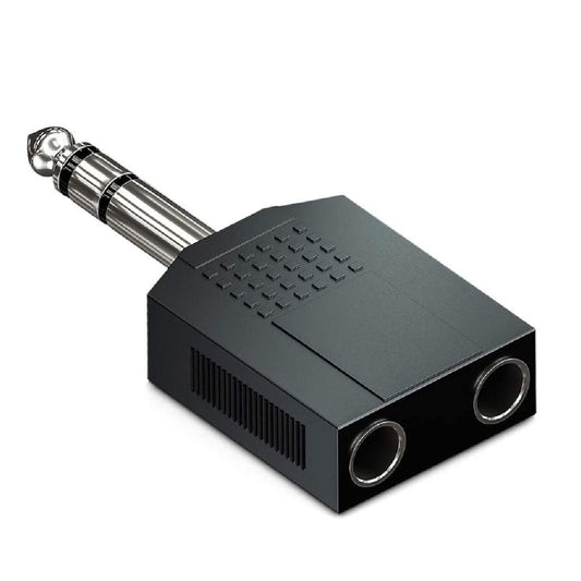 Adattatore da Spina Jack Stereo ø 6,3 mm. (M) a 2 Prese Jack Stereo ø 6,3 mm. (F)