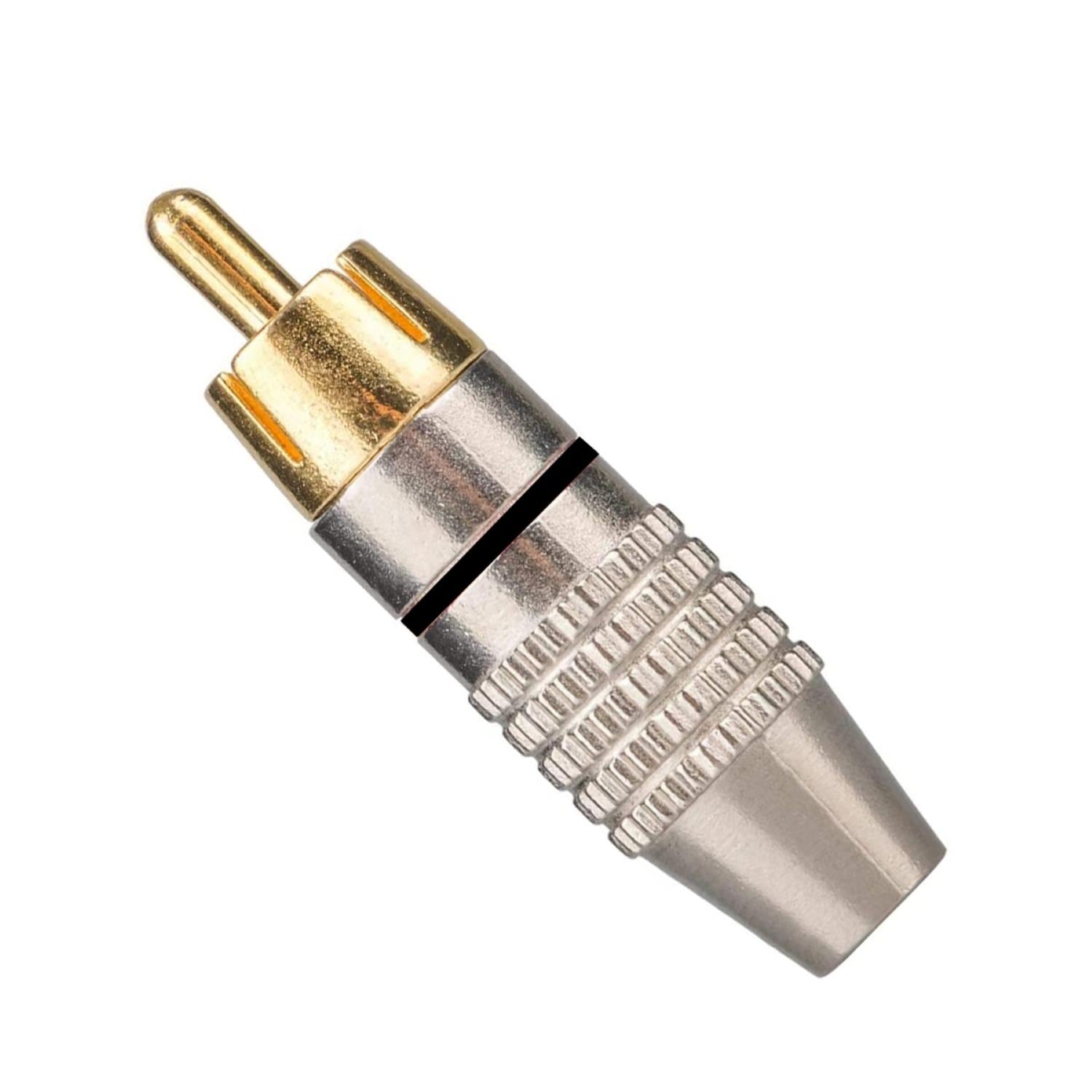 Professional RCA Plug with Gold-Plated Body (Black)
