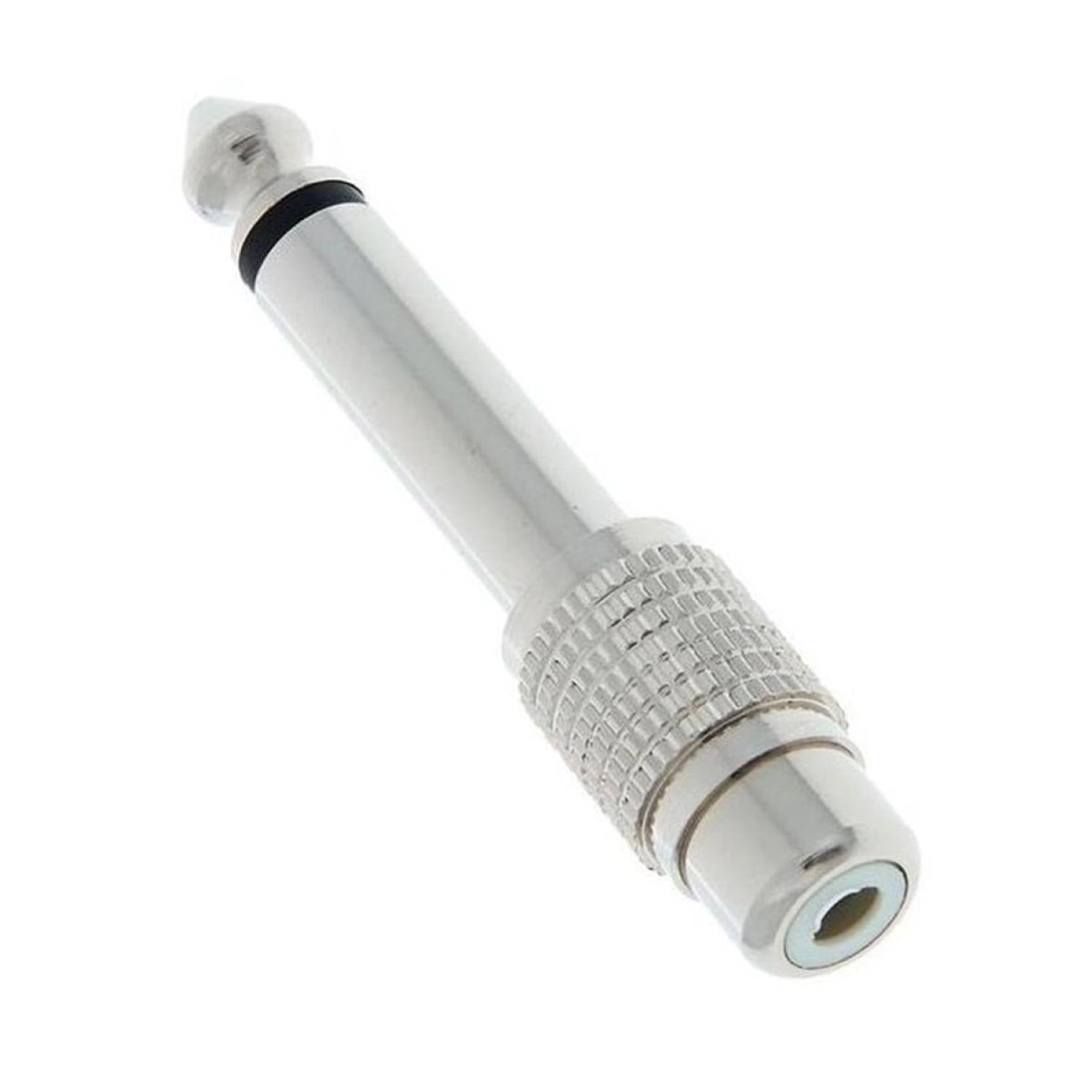 6.3mm Jack Plug (M) - RCA Socket (F) Adapter in Metal
