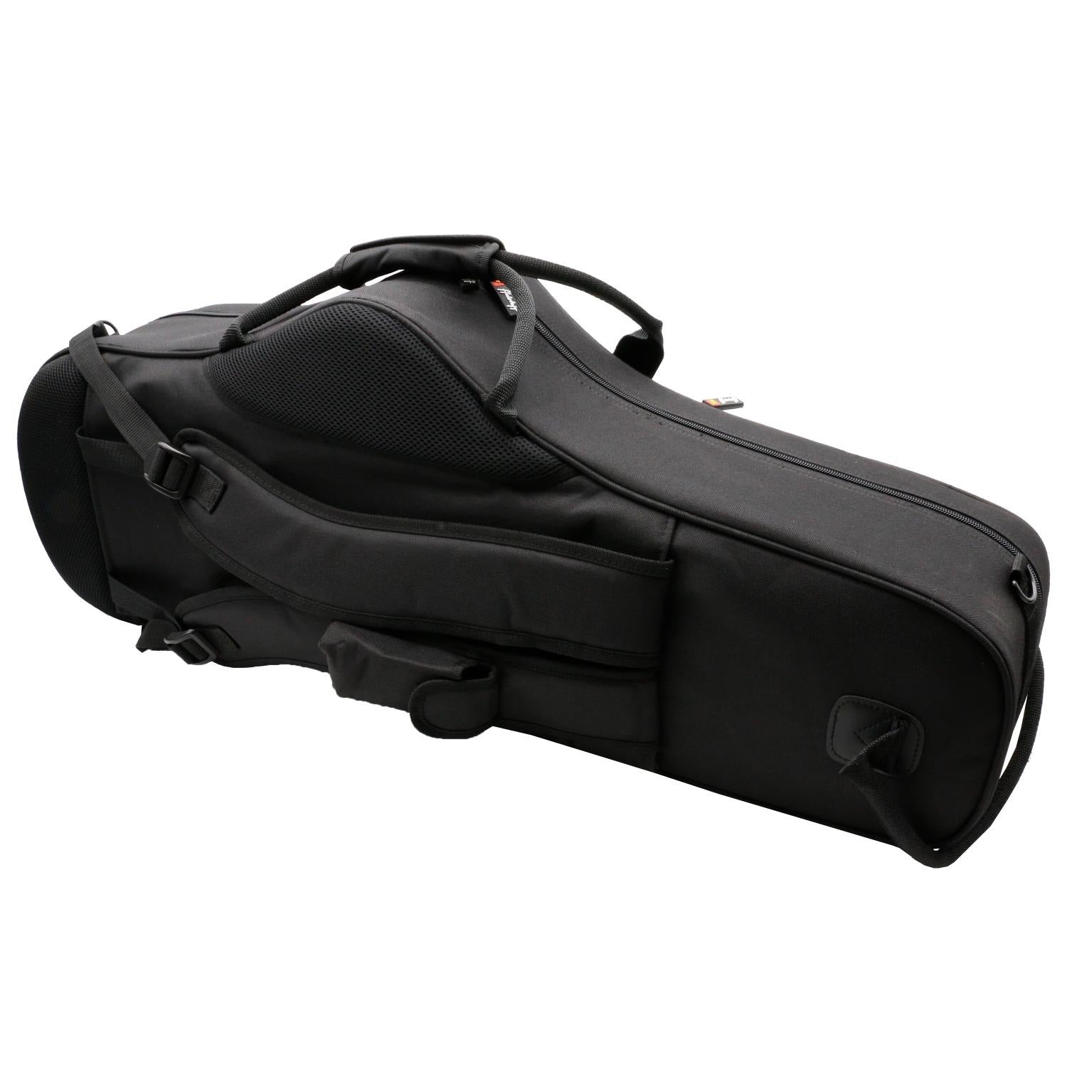 "Professional Line" Contoured Tenor Saxophone Case with 3 Accessory Pockets, Shoulder Straps, Reinforced Handles, and 20mm Padding