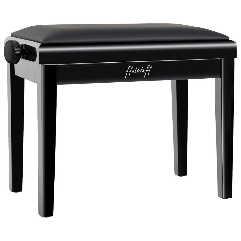 Adjustable Height Wooden Piano Bench with Faux Leather Seat