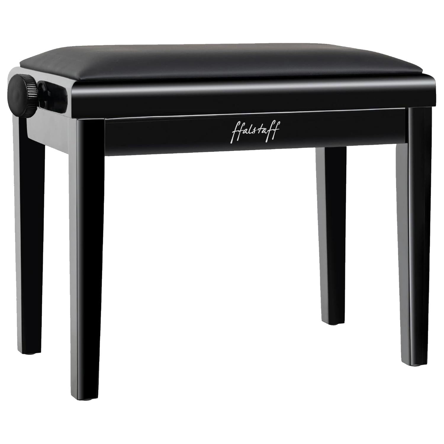 Adjustable Height Wooden Piano Bench with Faux Leather Seat