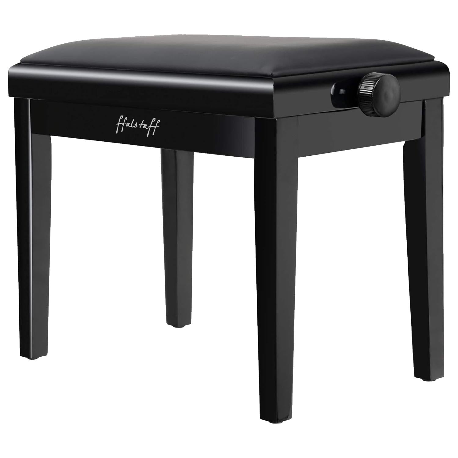 Adjustable Height Wooden Piano Bench with Faux Leather Seat