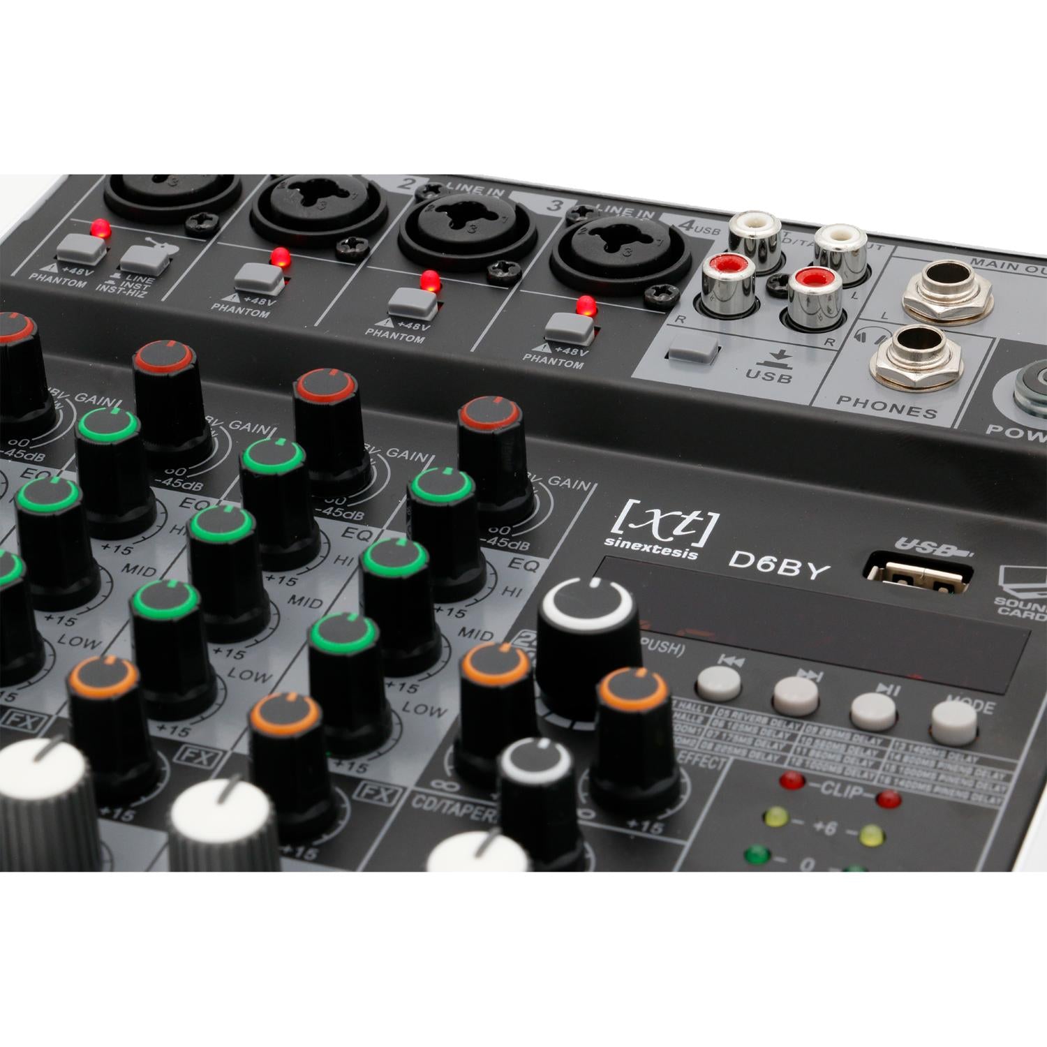 4-channel USB Bluetooth MP3 Mixer/Audio Interface with 16-effect 24-bit DSP by SINEXTESIS