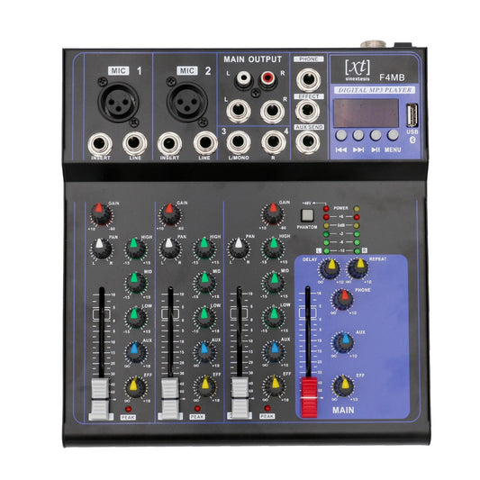 SINEXTESIS 4-Channel Mixer MP3 USB Bluetooth with Echo Effect