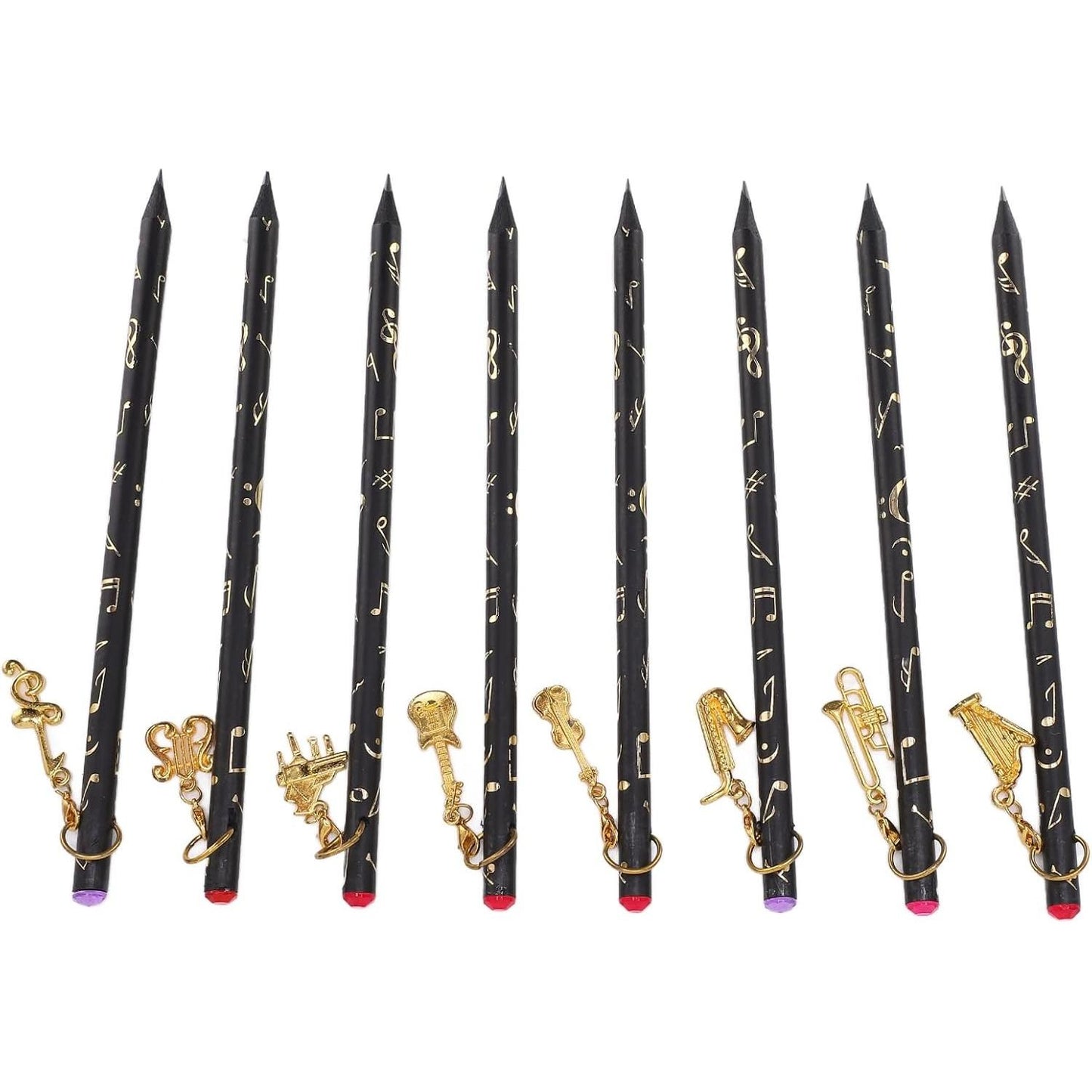 Matite tema musicale con ciondolo con confezione (8 pezzi)