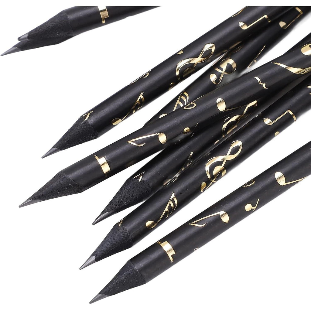 Musical-themed pencils with charm and packaging (8 pieces)