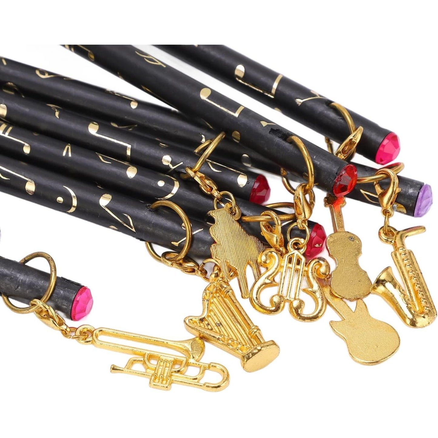 Matite tema musicale con ciondolo con confezione (8 pezzi)